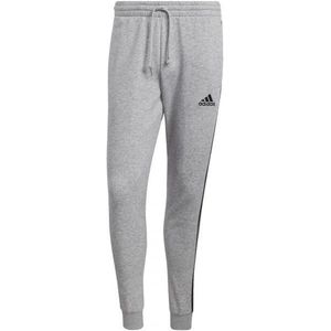 Adidas essentials fleece fitted 3-stripes broek in de kleur grijs/zwart.