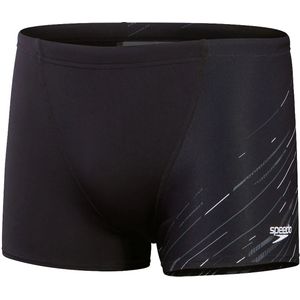 Speedo end+ allover v-cut zwemboxer in de kleur zwart.