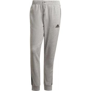 Adidas essentials french terry tapered cuff 3-stripes broek in de kleur grijs.
