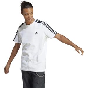 Adidas essentials single jersey 3-stripes t-shirt in de kleur wit.