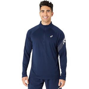 Asics icon ls 1/2 zip in de kleur blauw.