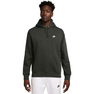 Nike - Club Fleece Hoodie - Donkergroen - Wit