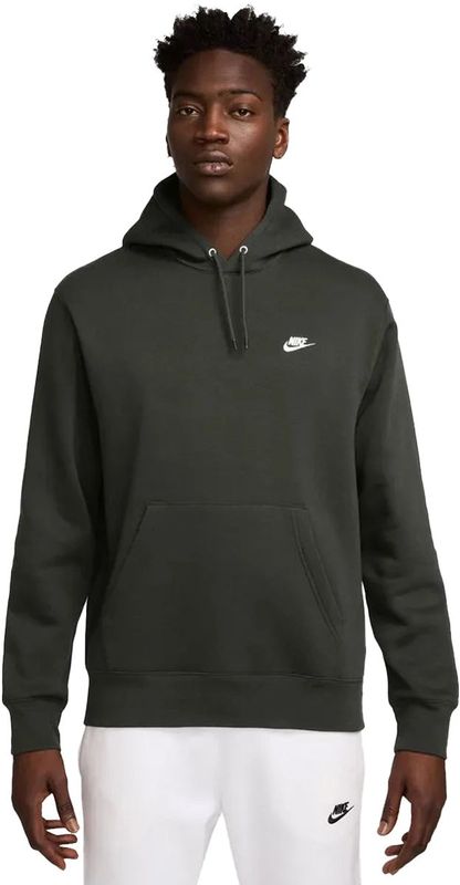 Nike - Club Fleece Hoodie - Donkergroen - Wit