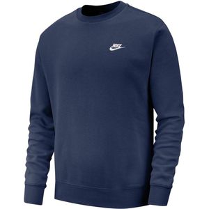 Nike sportswear club fleece crew sweater in de kleur blauw.