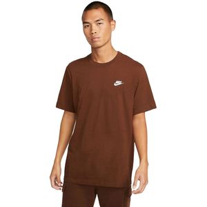 Nike sportswear club t-shirt in de kleur bruin.