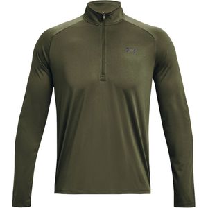 Under armour tech 2.0 1/2-zip top in de kleur groen.