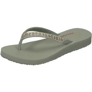 Skechers meditation butterfly garden teenslipper in de kleur grijs.