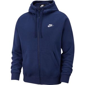 Nike sportswear club fleece full-zip hoodie in de kleur blauw.