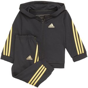 Adidas shiny trainingspak baby/ peuter in de kleur zwart/goud.