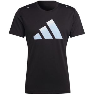 Adidas run icons 3 bar logo t-shirt in de kleur zwart.