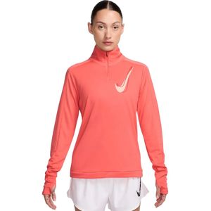 Nike nike swoosh womens 1/2-zip in de kleur oranje.