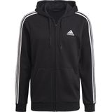 Adidas essentials french terry 3-stripes hoodie in de kleur zwart/wit.