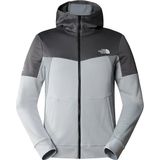 The north face mountain athletics full zip fleece hoodie in de kleur grijs.