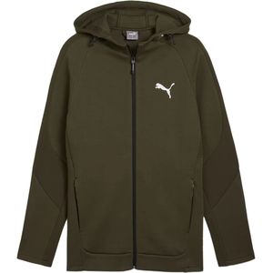 PUMA EVOSTRIPE Full-Zip Hoodie DK Heren Trui - Dark Olive