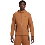 Nike tech fleece full-zip hoodie in de kleur bruin.