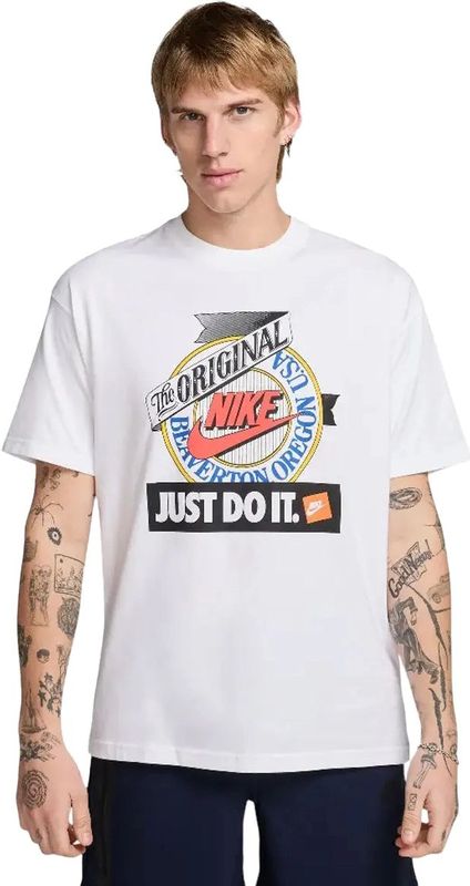 Nike sportswear mens m90 t-shirt in de kleur wit.