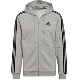 Adidas essentials fleece 3-stripes hoodie in de kleur grijs.