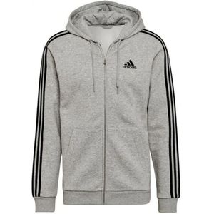 Adidas essentials fleece 3-stripes hoodie in de kleur grijs.