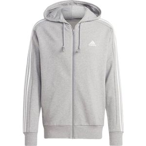 Adidas essentials french terry 3-stripes hoodie in de kleur grijs.