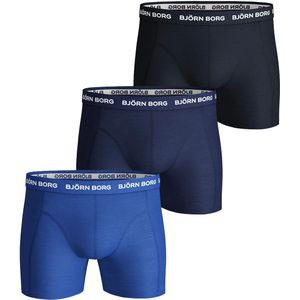 Bjorn borg shorts sammy solid essential 3 pack in de kleur marine.