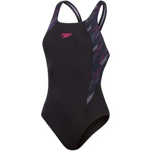 Speedo eco+ h-boom splice muscleback badpak in de kleur zwart.