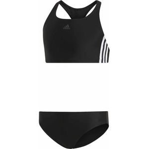 Adidas fit 2 piece 3 stripes bikini junior in de kleur zwart/wit.