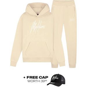 Malelions Kids Essentials Tracksuit - Beige/White 2-92