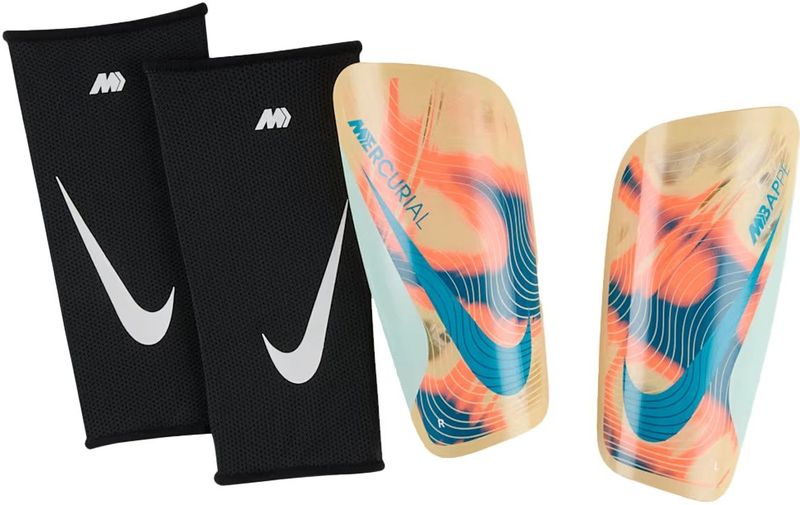 Nike - Mercurial Mbappé Lite - Scheenbeschermers - Lichtoranje - Turquoise