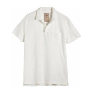 OAS - Polo Terry Shirts - Solid White - Korte Mouwen - 100% Katoen Badstof