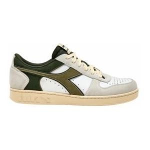 Diadora Men Magic Basket Low Suede Leather White Kombu Green-Schoenmaat 46