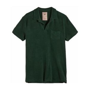 Polo OAS Men Solid Green Terry Shirt-XS