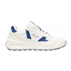 Marc O'Polo - 4232MH53LHTY - Sneakers - Wit - Venom Blue - Gerecycled Polyester/Leer/Suède