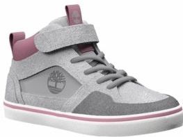 Timberland - Stone Jump Mid Hook & Loop Sneaker - Light Grey Suede - Kinderschoen