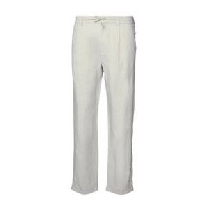 Broek KnowledgeCotton Apparel Men Fig Loose Linen Light Feather Gray-XXXL