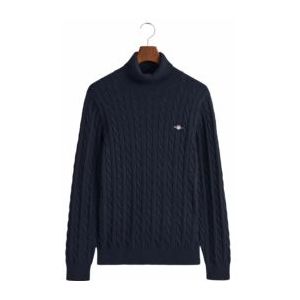 Trui GANT Men Cotton Cable Turtle Neck Evening Blue-XXXL