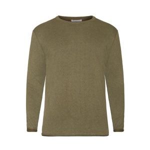 Trui KnowledgeCotton Apparel Men Regular Double Layer Rolledge Crew Neck Knit Burned Olive-XL