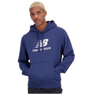 Trui New Balance Men Essentials Stacked Logo French Terry Hoodie NB Navy-M