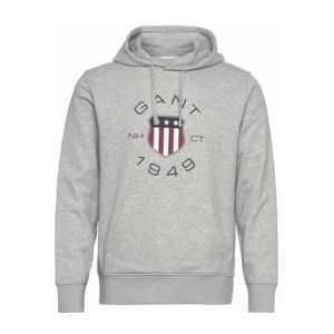 Hoodie GANT Men Print Sweat Grey Melange-XL