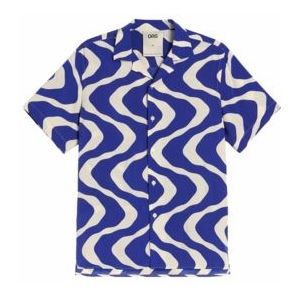 Blouse OAS Men Blue Rippling Viscose-S