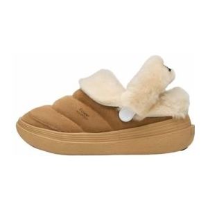 Flower Mountain Women Fami Slipper Woman Suede Shearling Brown-Schoenmaat 35