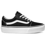 Vans Women Ward Platform Canvas Black White-Schoenmaat 40