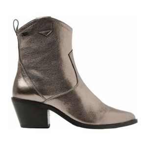 Lazamani Ambre Dames Enkellaarsjes Leer Pewter