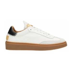 Shabbies Amsterdam - Bossa Nuovo - Sneaker - Wit - Zwart - Leer