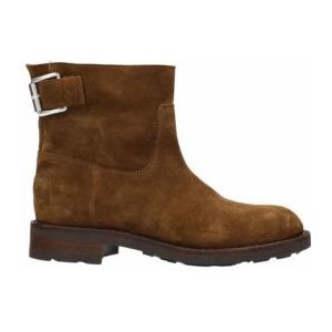 Shabbies Amsterdam Women Alyd Ankie Boot Suede Dark Cognac-Schoenmaat 38