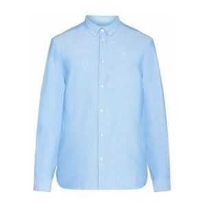 Blouse KnowledgeCotton Apparel Men Harald Small Owl Oxford Lapis Blue