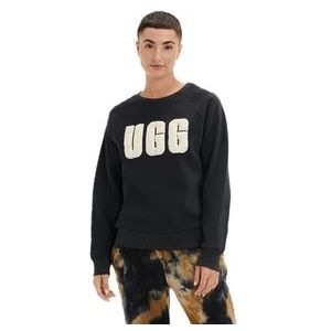 Trui UGG Women Madeline Fuzzy Logo Crewneck Black Cream-M