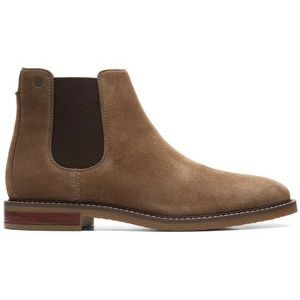 Boots Clarks Men Jaxen Chelsea Taupe Suede-Schoenmaat 45