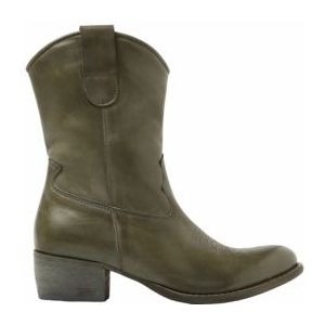 Lazamani - 74486 - Kuitlaarzen - Groen - Leer - Blokhak 3,5 cm