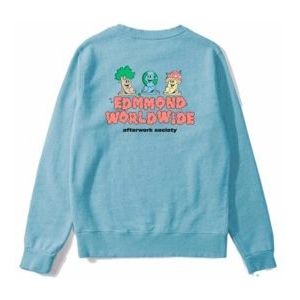 Sweatshirt Edmmond Studios Men Afterwork Society Plain Light Blue-M