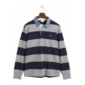 Polo GANT Men Reg Chambray Stripe Heavy Rugger Grey Melange 25